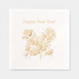 Servilletas Con Brillo Fireworks Happy New Year