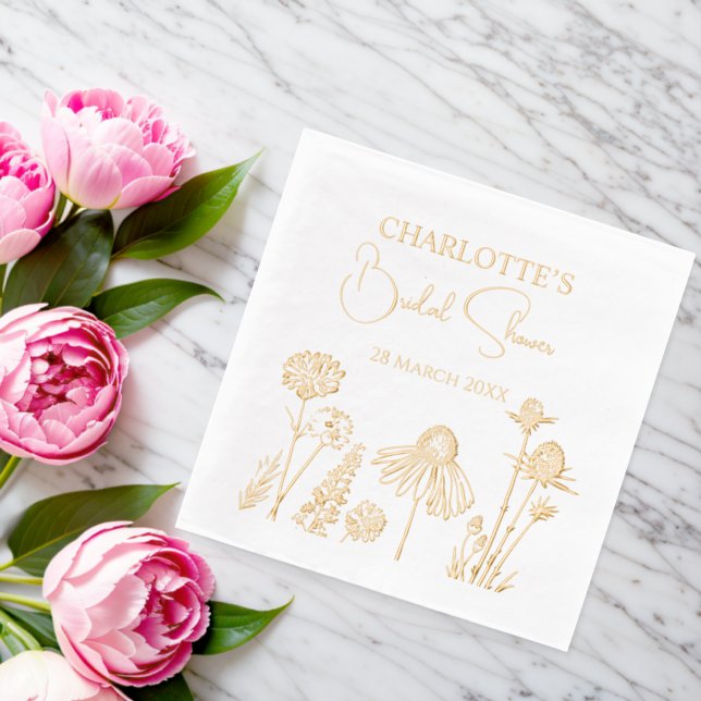 Servilletas Con Brillo Flores silvestres de flor (Insitu (Boda))