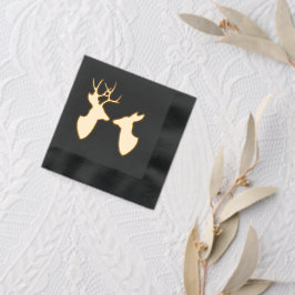 Servilletas Con Brillo Golden Deer Buck and Doe Silhouettes