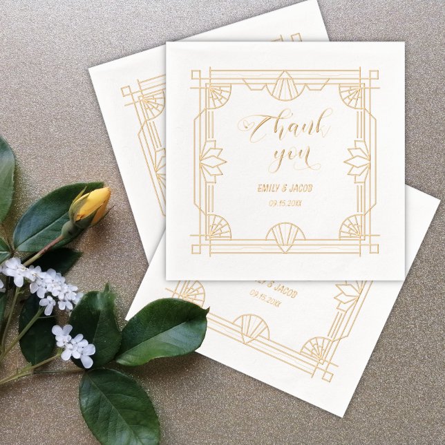 Servilletas Con Brillo Gracias Art Deco (Subido por el creador)