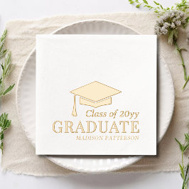 Servilletas Con Brillo Graduación de Graduación de Nombre Personalizado
