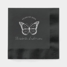 Servilletas Con Brillo Graduación de mariposa