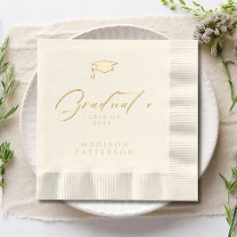 Servilletas Con Brillo Graduación personalizada de elegante guión
