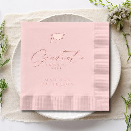 Servilletas Con Brillo Graduación personalizada de elegante guión