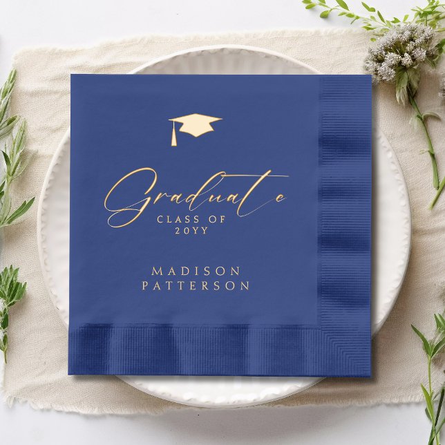 Servilletas Con Brillo Graduación personalizada de elegante guión (Subido por el creador)