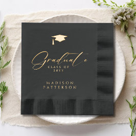Servilletas Con Brillo Graduación personalizada de elegante guión