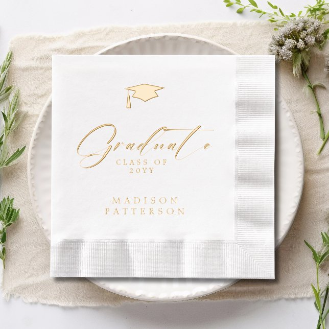 Servilletas Con Brillo Graduación personalizada de elegante guión (Subido por el creador)