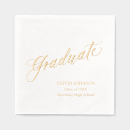 Servilletas Con Brillo Graduación simple de escritura elegante moderna