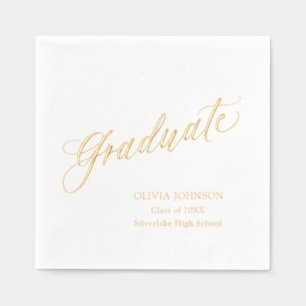 Servilletas Con Brillo Graduación simple de escritura elegante moderna