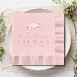 Servilletas Con Brillo Graduación Título Elegante Nombre Personalizado Gr