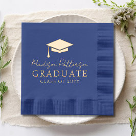 Servilletas Con Brillo Graduación Título Elegante Nombre Personalizado Gr