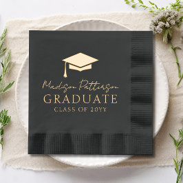 Servilletas Con Brillo Graduación Título Elegante Nombre Personalizado Gr