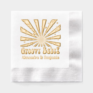 Servilletas Con Brillo Groovy retro hippie psicodélico ríe estrellas pop