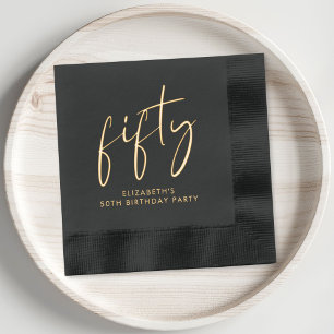 Servilletas Con Brillo Guión de moda 50 cumpleaños