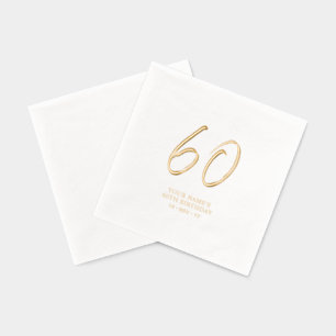 Servilletas Con Brillo Guión de pincel moderno 60 cumpleaños