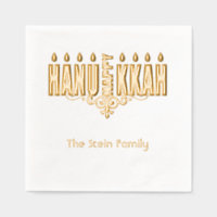 Hannukah Relieve metalizado estampado Napkins
