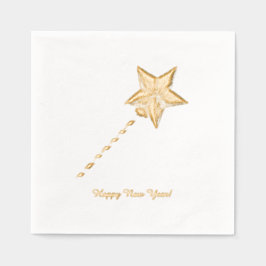 Servilletas Con Brillo Happy New Year Star Hat