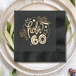 Servilletas Con Brillo Hola 60 Hola 60 Sesenta y sesenta cumpleaños