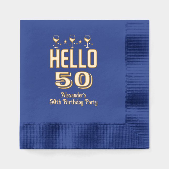 Servilletas Con Brillo Hola Cumpleaños / Aniversario Cualquier Vidrio de  (Anverso)