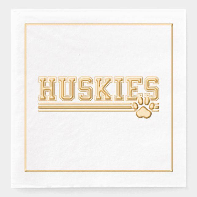 Servilletas Con Brillo Huskyes Deportivos  (Anverso)