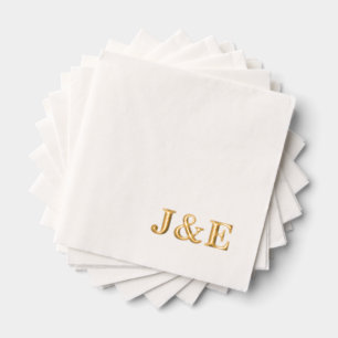 Servilletas Con Brillo Iniciales Personalizadas Monograma Recepción de Bo