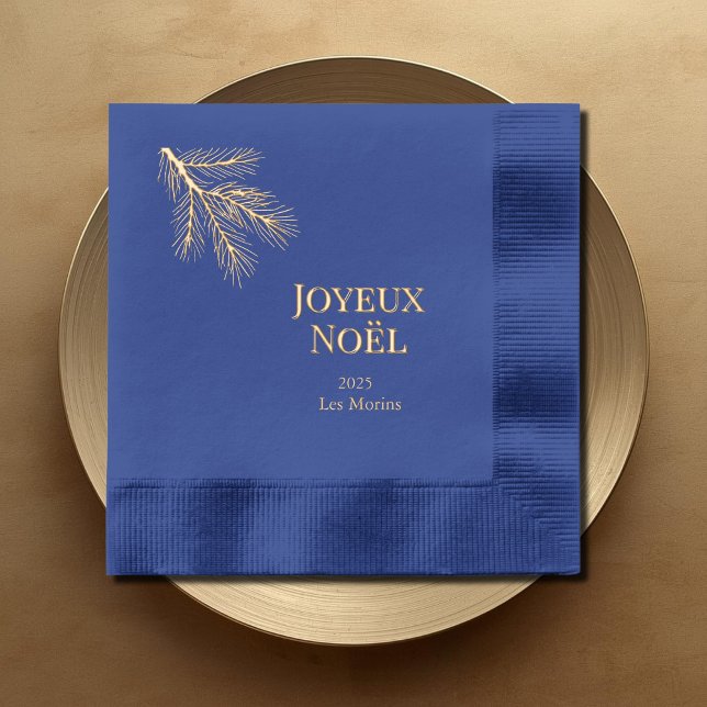 Servilletas Con Brillo Joyeux Noel - ramas de pino delicadas  (Subido por el creador)