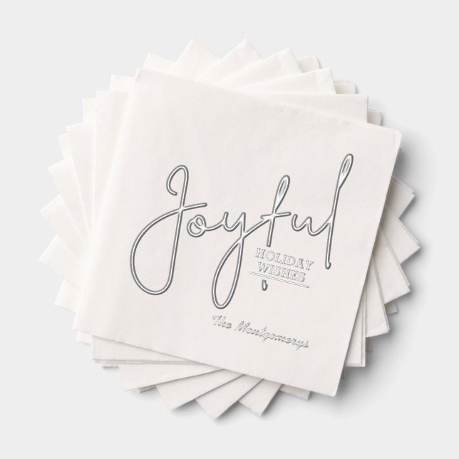 Servilletas Con Brillo Joyful Holiday Wishes Foil Stamped Napkins (Insitu (apilados))