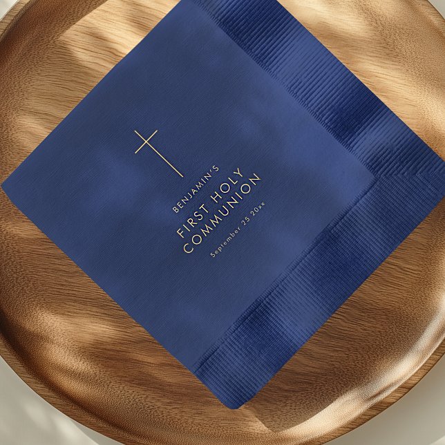 Servilletas Con Brillo La cruz del texto simple es la primera comunión sa (Subido por el creador)