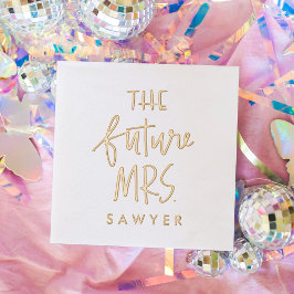 Servilletas Con Brillo La futura Sra. de compromiso personalizado