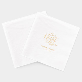 Servilletas Con Brillo La Noche Antes | Cena de Ensayo de Boda