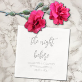 Servilletas Con Brillo La noche antes de la cena del ensayo Boda