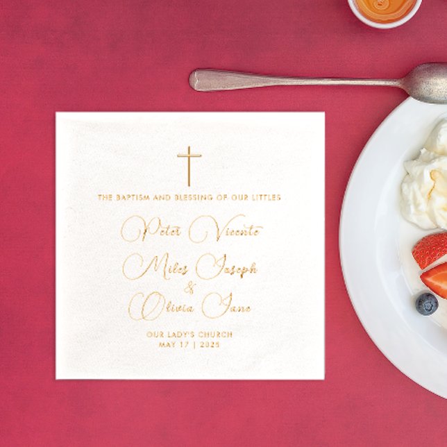 Servilletas Con Brillo La simple elegancia religiosa triplica el bautismo (Subido por el creador)