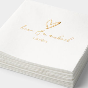 Servilletas Con Brillo Love Calligraphy Heart ID940
