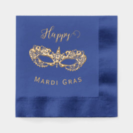 Servilletas Con Brillo Mardi Gras Mask Gold
