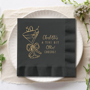 Servilletas Con Brillo Martini de cumpleaños 50 Saludos Cincuenta