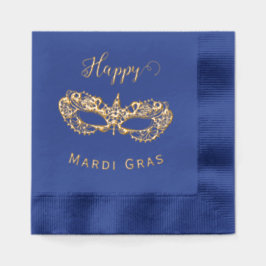 Servilletas Con Brillo Máscara de Mardi Gras Dorada
