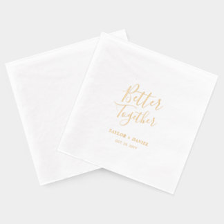 Servilletas Con Brillo Mejor | Parejas Nombre Boda personalizada