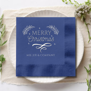 Servilletas Con Brillo Merry Christmas Script Nombre corporativo personal