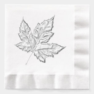 Servilletas Con Brillo Mesa Fría de Canadá Vajilla Retro Hoja de Arce Rec