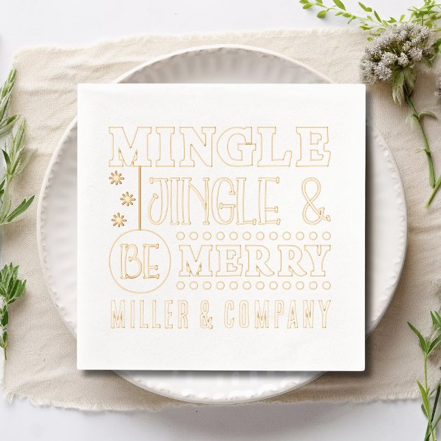 Servilletas Con Brillo Mingle Jingle & Be Merry Corporate Personalizado (Subido por el creador)