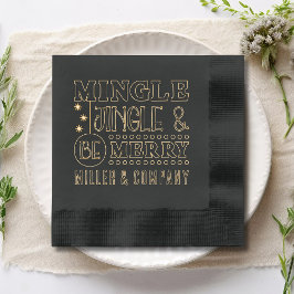 Servilletas Con Brillo Mingle Jingle & Be Merry Corporate Personalizado