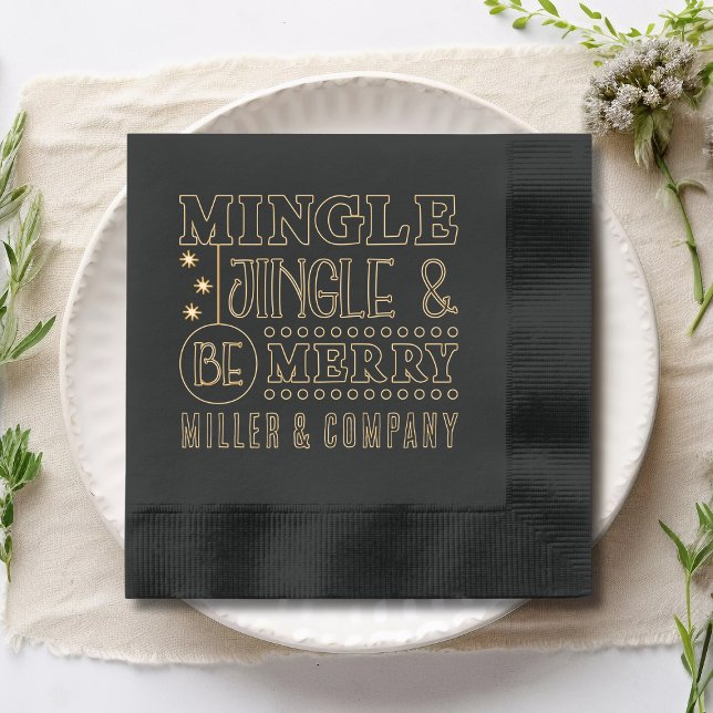Servilletas Con Brillo Mingle Jingle & Be Merry Corporate Personalizado (Subido por el creador)