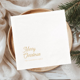 Servilletas Con Brillo Minimal Gold Foil “Merry Christmas”
