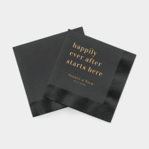 Servilletas Con Brillo Mínimo moderno   Boda Monograma Napkins