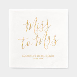 Servilletas Con Brillo Miss a la Sra. Elegant Boho Moda Bridal Shower