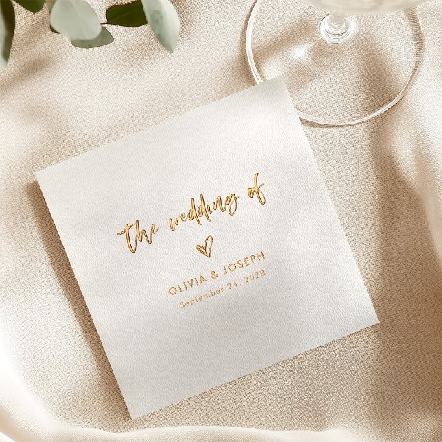 Servilletas Con Brillo Moda de escritura y corazón | Boda Gold (Subido por el creador)