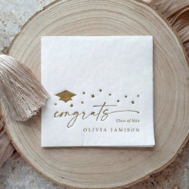 Servilletas Con Brillo Modern Class of 2026 Congrats Graduation Party