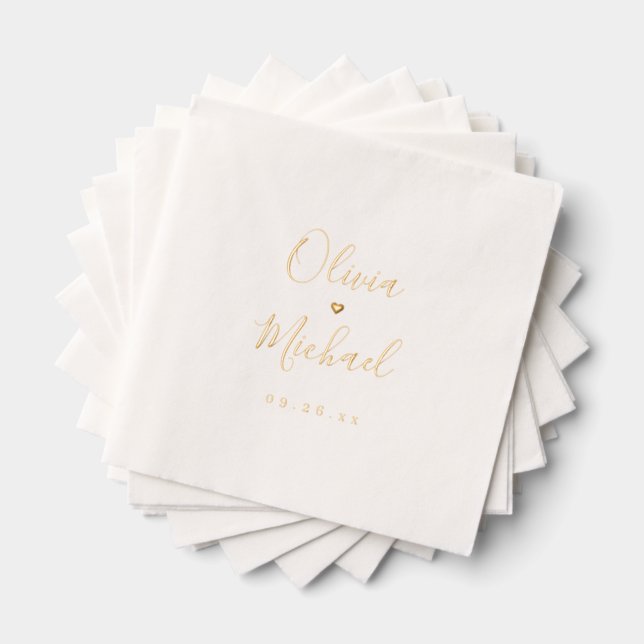 Servilletas Con Brillo Modern simple elegant script couples names wedding (Insitu (apilados))