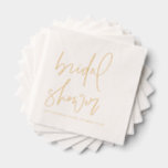 Servilletas Con Brillo Moderna ducha de novia manuscrita Minimalista<br><div class="desc">Moderno manuscrito Minimalista manuscrito Bridal Ducha Relieve metalizado</div>