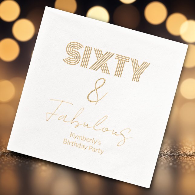 Servilletas Con Brillo Moderno 60 y fabulosa fiesta de cumpleaños número  (Subido por el creador)